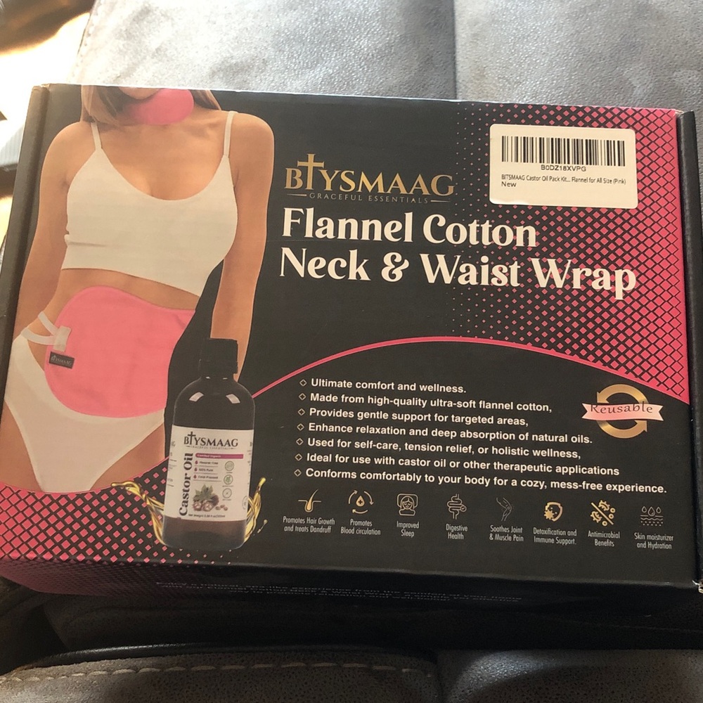 Pink Flannel Cotton Neck & Waist Wrap
